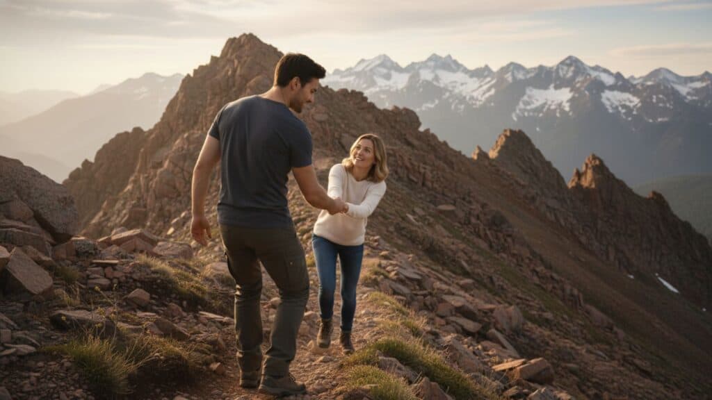 A man leading a hike, illustrating how to become a gravitational force and end boredom.