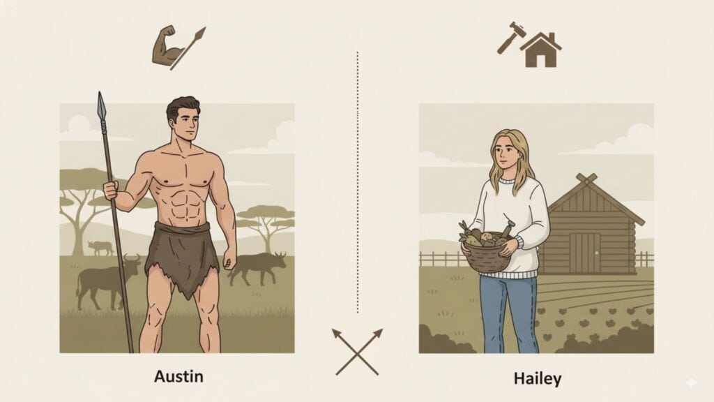 A man trying to buy affection with gifts, illustrating the promotion paradox where providers never become lovers.