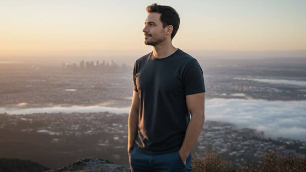 A man standing alone confidently, showing the 'want vs need' psychology that builds attraction.