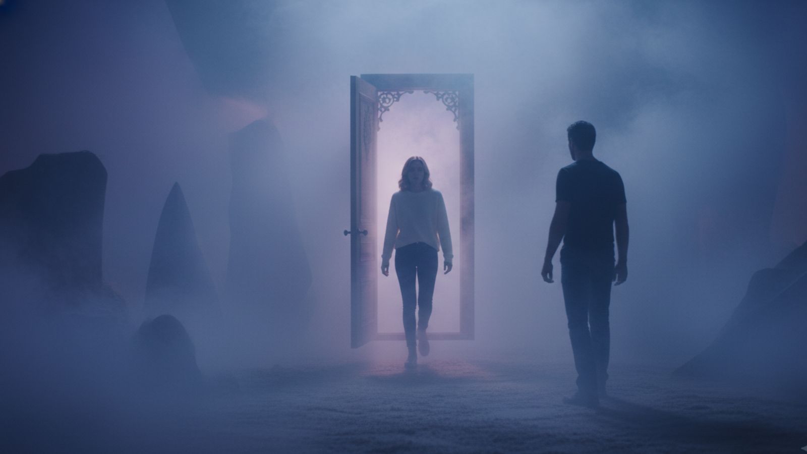 A mysterious figure entering a dream, illustrating the meaning when a person comes in your dream.