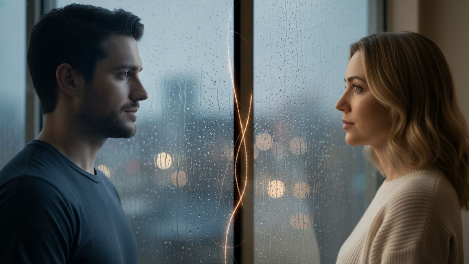 Two people connected by an invisible thread, illustrating the signs you are meant to be together.