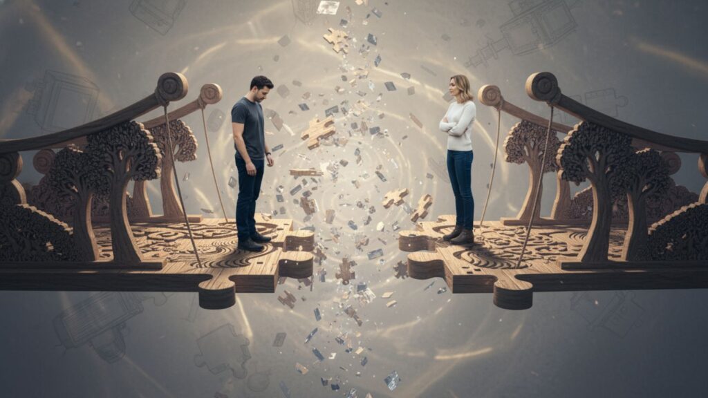 An unfinished bridge representing the Zeigarnik Effect and why we remember unfinished relationships.