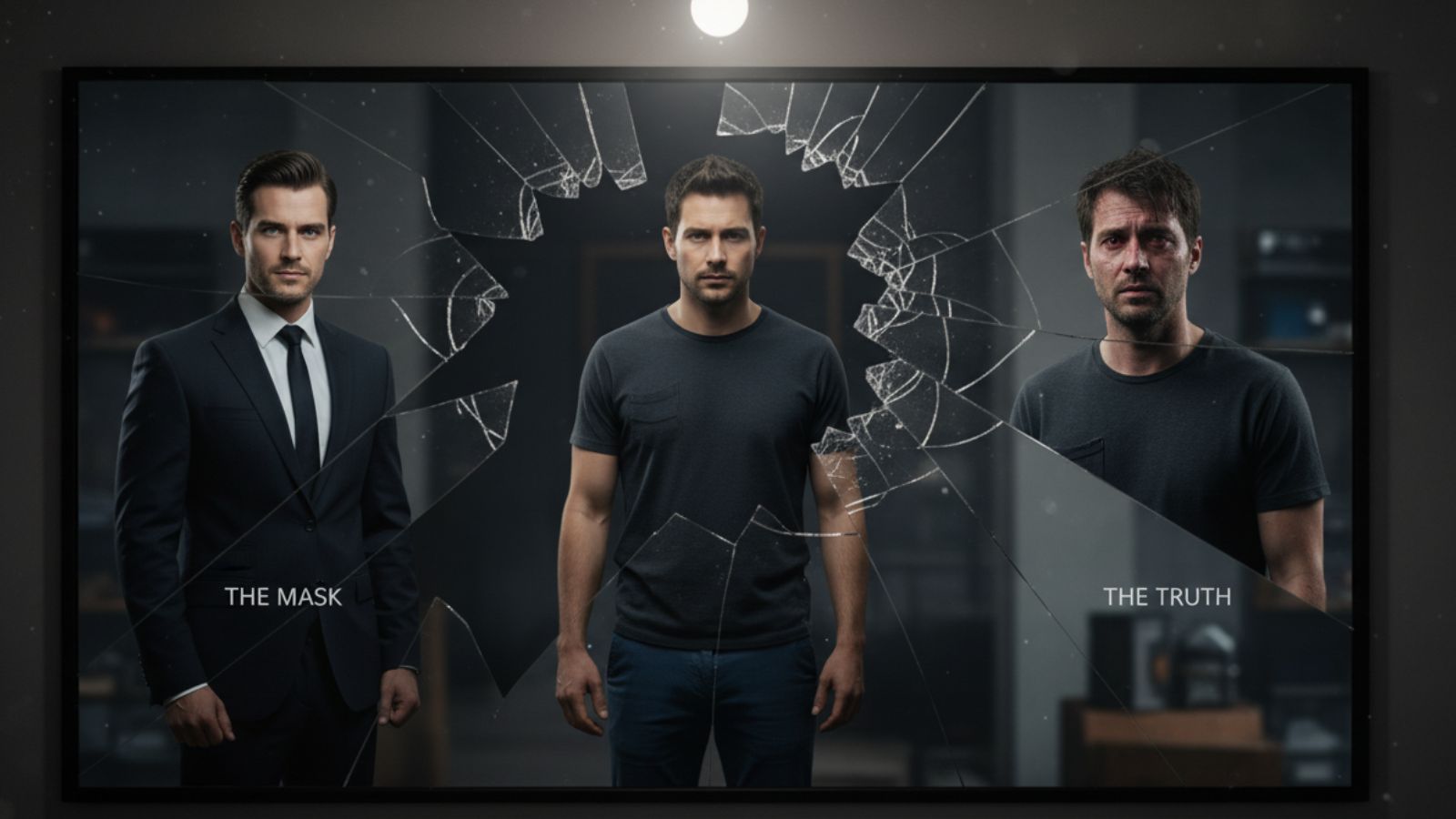 A man looking in a mirror, symbolizing the psychological facts that reveal true character.