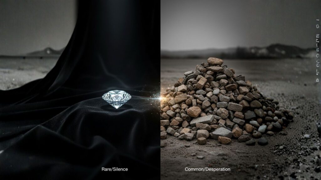 Visualizing the economic principle of scarcity and value in relationships.